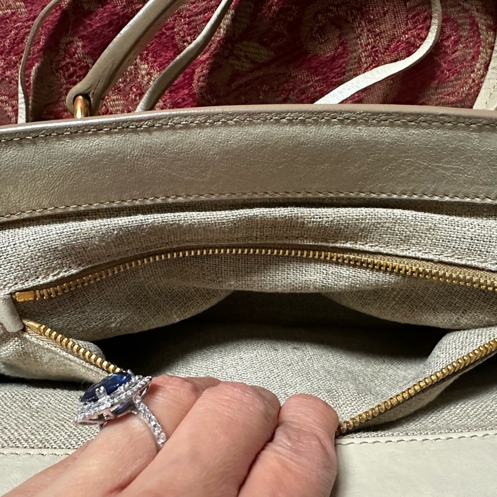 Miu Miu Gray Slouchy Shoulder Bag with Gold-Tone Accents - Picture 4 of 11